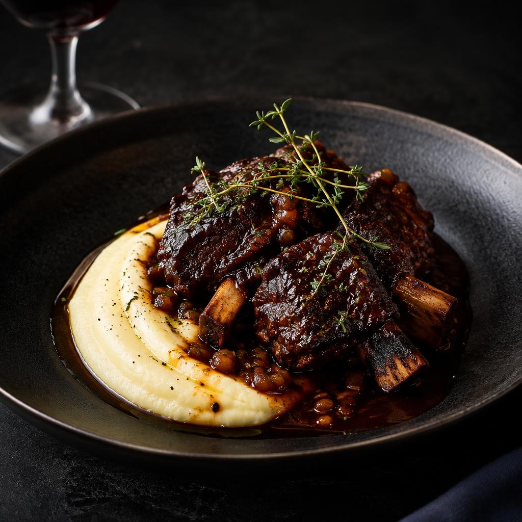 Brässerade short ribs i rödvin